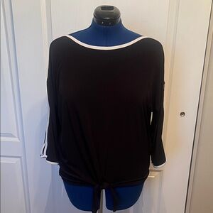Chico's Black and White Long Sleeve Top